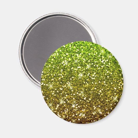 Glühende hellgrüne Glitzer Magnet (Vorderseite/Rückseite)