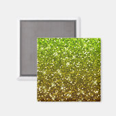 Glühende hellgrüne Glitzer Magnet (Vorderseite/Rückseite)