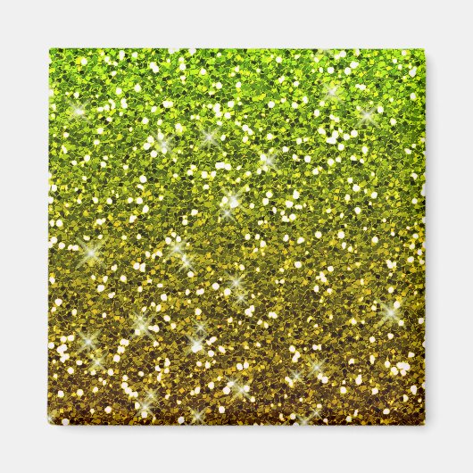 Glühende hellgrüne Glitzer Magnet (Vorne)