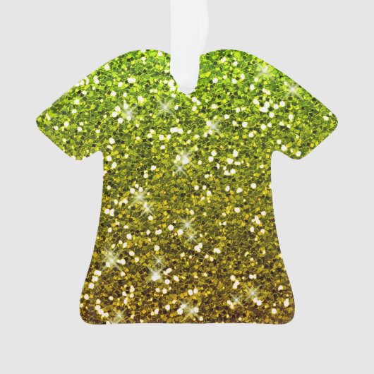 Glühende hellgrüne Glitzer Ornament (Vorderseite)