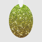 Glühende hellgrüne Glitzer Ornament (Vorderseite)