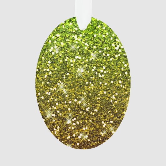 Glühende hellgrüne Glitzer Ornament (Rückseite)