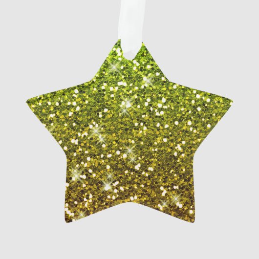 Glühende hellgrüne Glitzer Ornament (Rückseite)