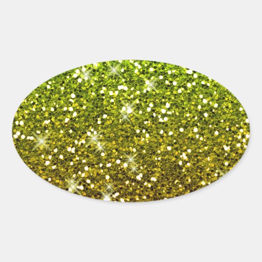 Glühende hellgrüne Glitzer Ovaler Aufkleber (Vorderseite)
