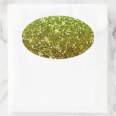 Glühende hellgrüne Glitzer Ovaler Aufkleber (Tasche)