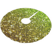 Glühende hellgrüne Glitzer Polyester Weihnachtsbaumdecke (Schrägansicht)