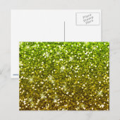 Glühende hellgrüne Glitzer Postkarte (Vorne/Hinten)