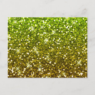 Glühende hellgrüne Glitzer Postkarte
