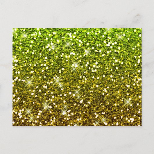 Glühende hellgrüne Glitzer Postkarte (Vorderseite)