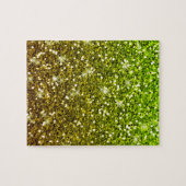 Glühende hellgrüne Glitzer Puzzle (Horizontal)