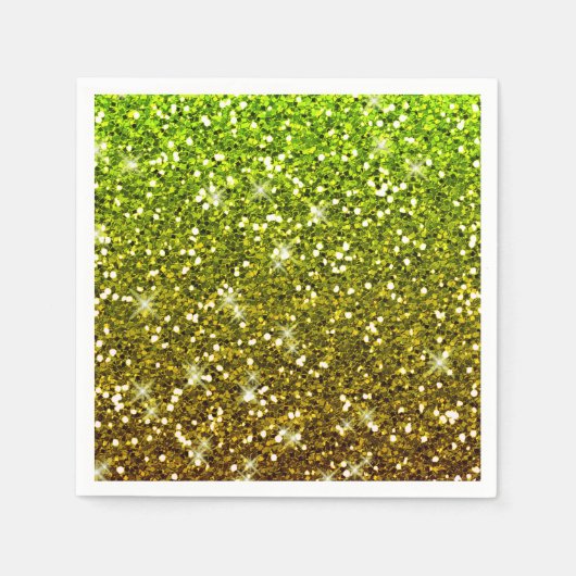 Glühende hellgrüne Glitzer Serviette (Vorderseite)