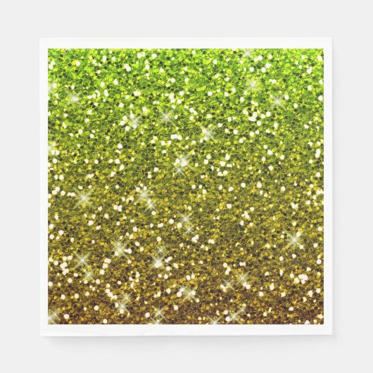 Glühende hellgrüne Glitzer Serviette (Vorderseite)