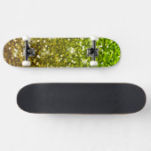 Glühende hellgrüne Glitzer Skateboard (Horizontal)