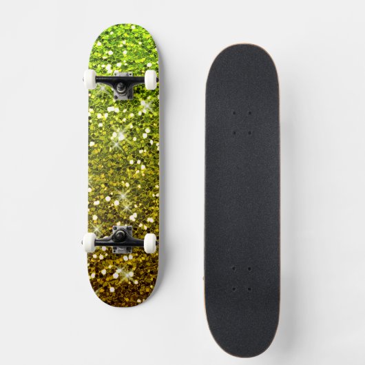 Glühende hellgrüne Glitzer Skateboard (Vorderseite)