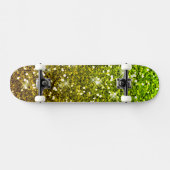 Glühende hellgrüne Glitzer Skateboard (Horizontal)