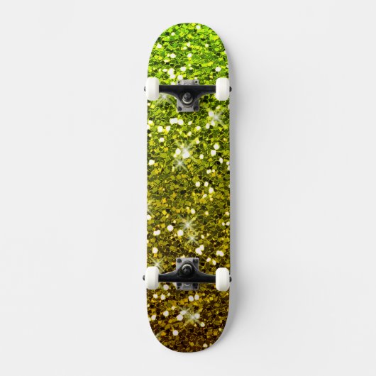 Glühende hellgrüne Glitzer Skateboard (Vorderseite)
