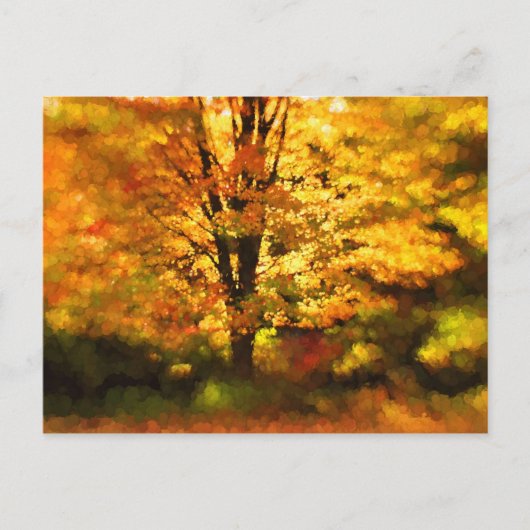 Glühende Herbstbaummalerei Postkarte (Vorderseite)