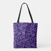 Glühende Herzen Neon Tasche (Rückseite)