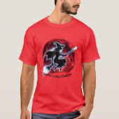 Glühende Hexe fliegender Roter Mond Männer-T-Shirt T-Shirt (Vorderseite)