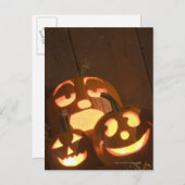 Glühende Jack-o'-Signalleuchten 2 Postkarte (Vorne/Hinten)
