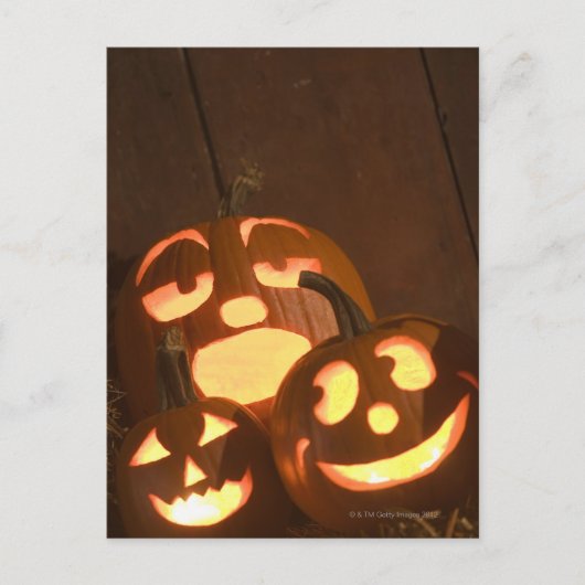 Glühende Jack-o'-Signalleuchten 2 Postkarte (Vorderseite)
