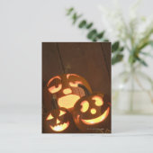 Glühende Jack-o'-Signalleuchten 2 Postkarte (Stehend Vorderseite)