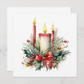 "Glühende Kerzen & Stille Nacht: Weihnachten Mitteilungskarte (Vorne/Hinten)