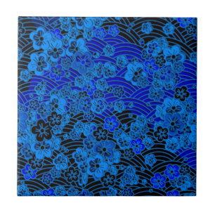 Glühende Kirschblüte Fliese