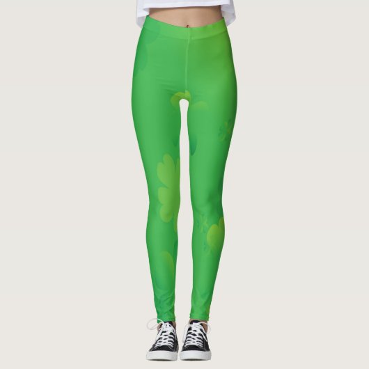 Glühende Kleeblätter Leggings (Vorderseite)