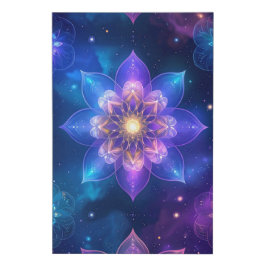 Glühende kosmische Lotus-Leinwand Künstlicher Leinwanddruck