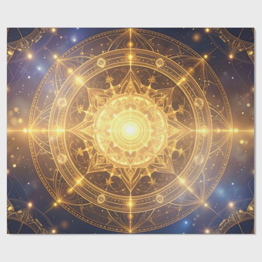 Glühende Kosmische Mandala-Geschenkwrap Geschenkpapier (Flach)