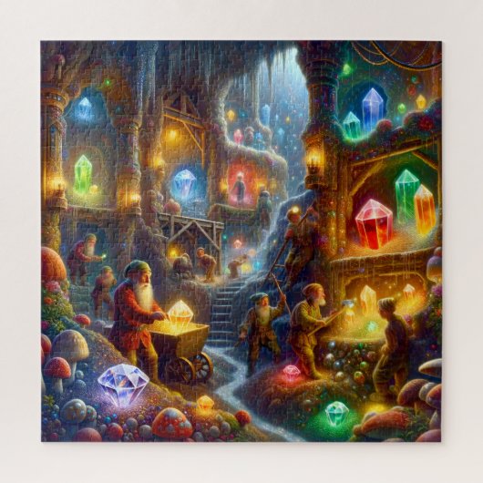Glühende Kristallhöhle der Zwerge Puzzle (Vertikal)