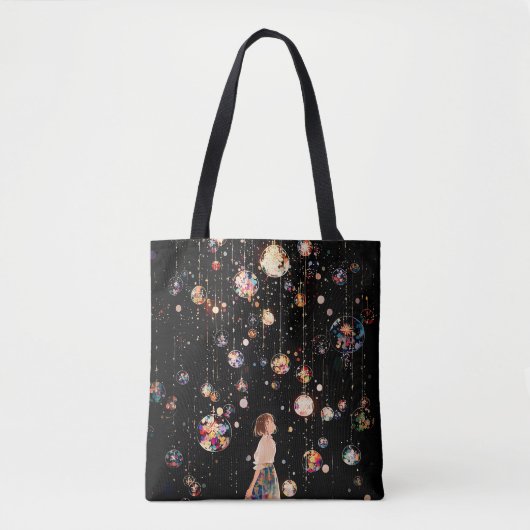 Glühende Kugeln Sternennacht  Tasche (Vorderseite)