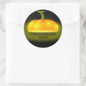 Glühende Kürbis Fall niedliche schwarze Orange Runder Aufkleber (Tasche)