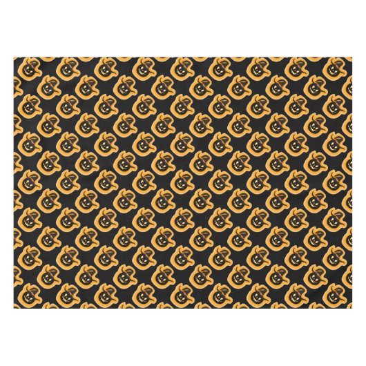 Glühende Kürbishexe auf schwarzem Tischdecken (Vorderseite (Horizontal))