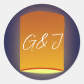 Glühende Lanterns Hochzeit Runder Aufkleber (Vorderseite)