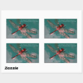 Glühende Libellenstickerin Rechteckiger Aufkleber (Blatt)