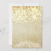 Glühende Lichter Burlap & Lace Country Chic Einladung (Rückseite)