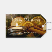 Glühende Lichter Cinnamon Frohe Weihnachtsgeschenk Geschenkanhänger (Vorderseite (Horizontal))