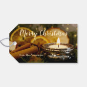 Glühende Lichter Cinnamon Frohe Weihnachtsgeschenk Geschenkanhänger (Rückseite Horizontal)