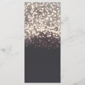 Glühende Lichter Romantisches Graues Modernes Glam Menükarte (Rückseite)