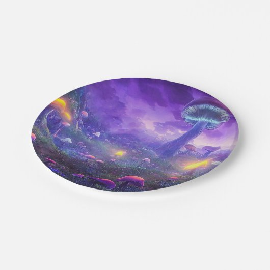 Glühende Lila Polsterplatte Pappteller (Schrägansicht)