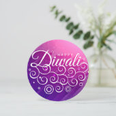 Glühende Lila Weinberge Ornament Happy Diwali Einladung (Stehend Vorderseite)