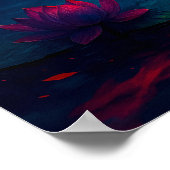 Glühende Lotus-Blume unter Moonlight Fantasy Poster (Ecke)