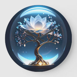 Glühende Lotus Globe-Uhr Große Wanduhr