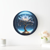 Glühende Lotus Globe-Uhr Große Wanduhr (Zuhause)