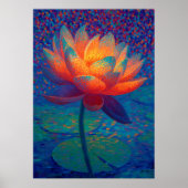 Glühende Lotusblumen-Pointillismus-Kunst Poster (Vorne)