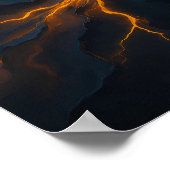Glühende Magma-Riss-Wallpaper - Schwere Textur Poster (Ecke)