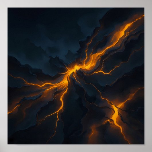 Glühende Magma-Riss-Wallpaper - Schwere Textur Poster (Vorne)