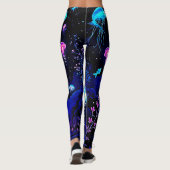 Glühende Meerestiefen Kunst Leggings (Rückseite)